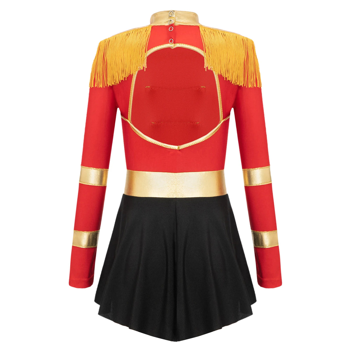 Girls Circus Ringmaster Lion Tamer Halloween Outfits Cosplay Costume Fringe Epaulet Jumpsuit Magician Bodysuit Tulle Dress