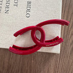 French Red Collection! Large Grip Letters Gold Label Back Head Updo Shark Clip Hair Accessories Headwear Hairpin Hair Claw