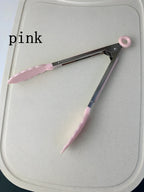 Anti Slip Cooking Serving Tongs Stainless Steel Food Clip Bread Salad Tong Heat-Resistant Barbecue Clips Kitchen Cooking Tool