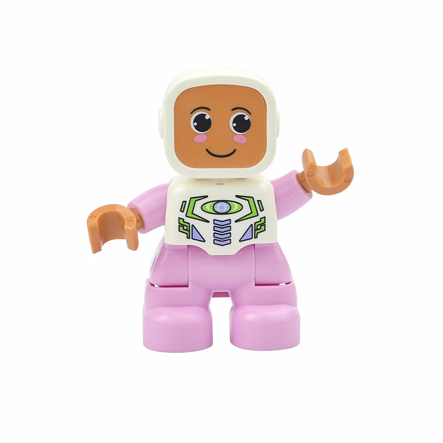 Big Size Figures Building Block Doll Family Farmer Pirate Worker Doctor Policemen Large Brick Compatible Build House Duploes Toy