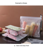 5/10pcs Silicone Food Grade Storage Containers Leakproof Containers Reusable Ziplock Freezer Fresh Bag Food Storage Sealed Bag