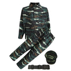 Kids Soldier Costume for Kid Party Army Costume camouflage Costumes for Boys Jungle Field Sniper Set with Pistol Compass Whistle