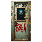 72.83x35.43 Inch Halloween Door Banner Polyester Ghost Hospital Scary Head Scene Decoration Halloween Party Supplies Photography