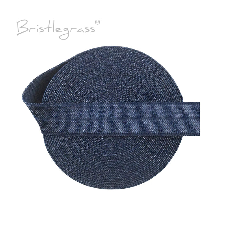 BRISTLEGRASS 2 5 10 Yard 5/8" 15mm Solid FOE Shiny Fold Over Elastic Spandex Satin Band Hair Tie Headband Dress Sewing Lace Trim
