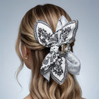 Women's Style Brown Cashew Flower Bow Hair Clip High-End and Elegant Hair Clip Shark Clip Fashion Headwear Girls Headdress