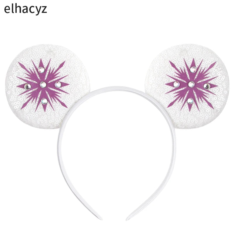 Mickey Cartoon Olaf Headbands for Kids Cute Snowman Ears Hair Accessories Women Elsa Frozen Hairband Girls Cosplay Headwear Gift