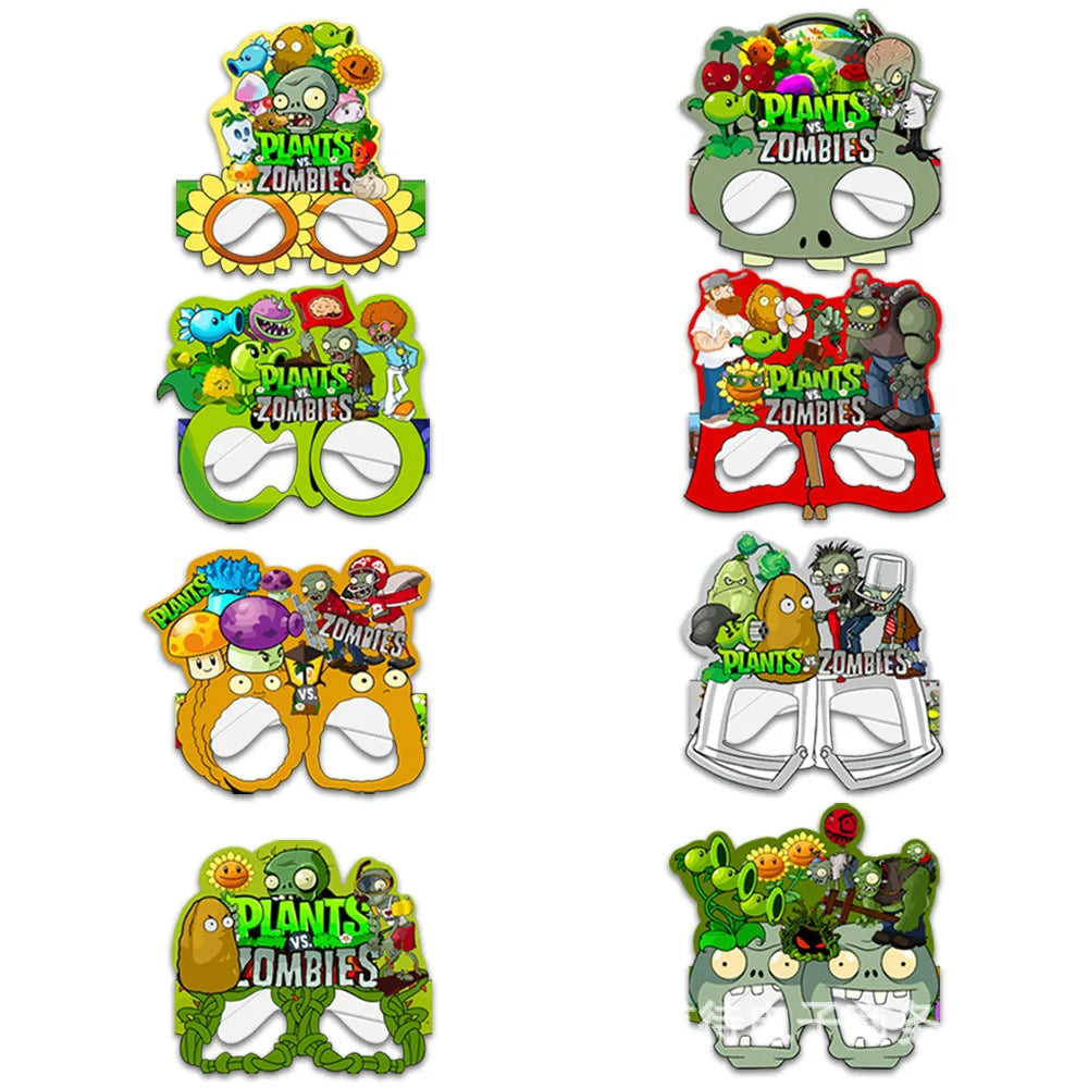 Plants vs. Zombies themed party decoration creativity, funny photography props, paper glasses set