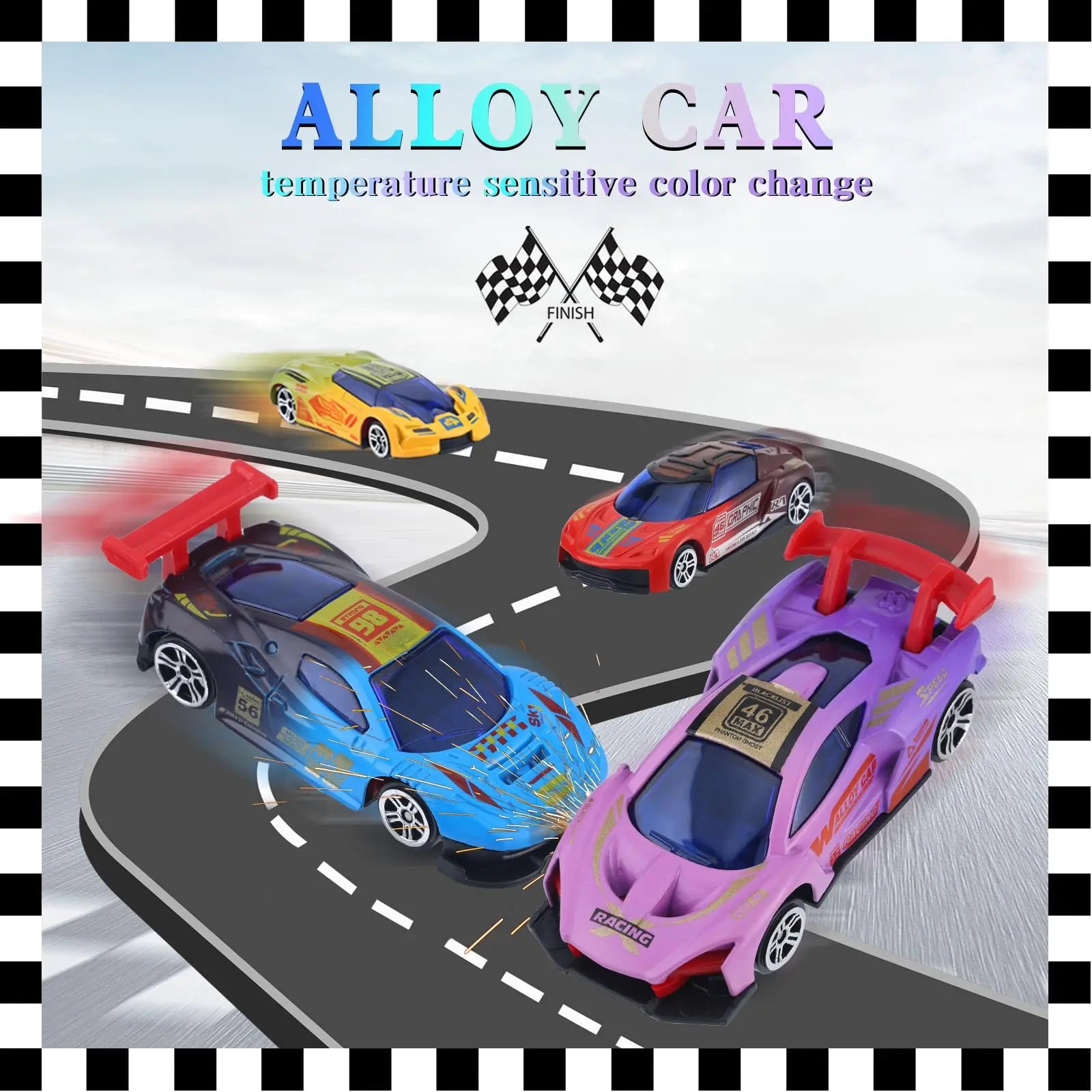 Alloy Off road model mini set toy racing car Color Changing Temperature Sensing Inertial Cars Model for bath Pool Water Toy