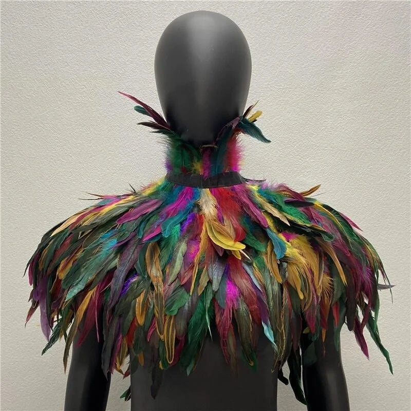 Dress Cape Halloween Wedding Party Shawl Scarf Women Neck Scarves Woman Gothic Style Snood Children Turkey Shawls Feather Y2k