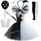 The Clown Costume Terrifier Art Girl Black White Fancy Tutu Dress Horror Joker Dress for Girls Halloween Carnival Party Costumes