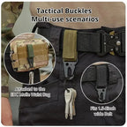 2pcs Tactical Hanging Buckle Molle Nylon Webbing Carabiner Belt Triangle Keychain for Outdoor Climbing Camping Tool Accessory