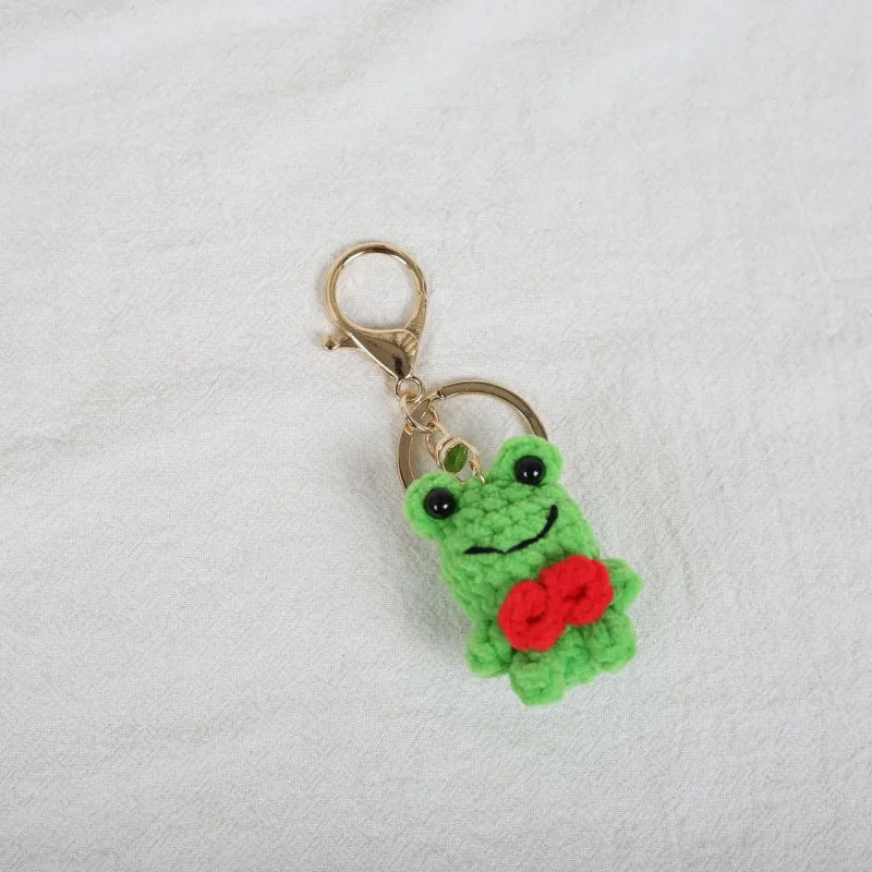 Mini Animal Doll Series Crochet Keychain Knitted Small Rabbit Doll Keyrings Mini Puppy Cute Keychain Wholesale Custom Accessory
