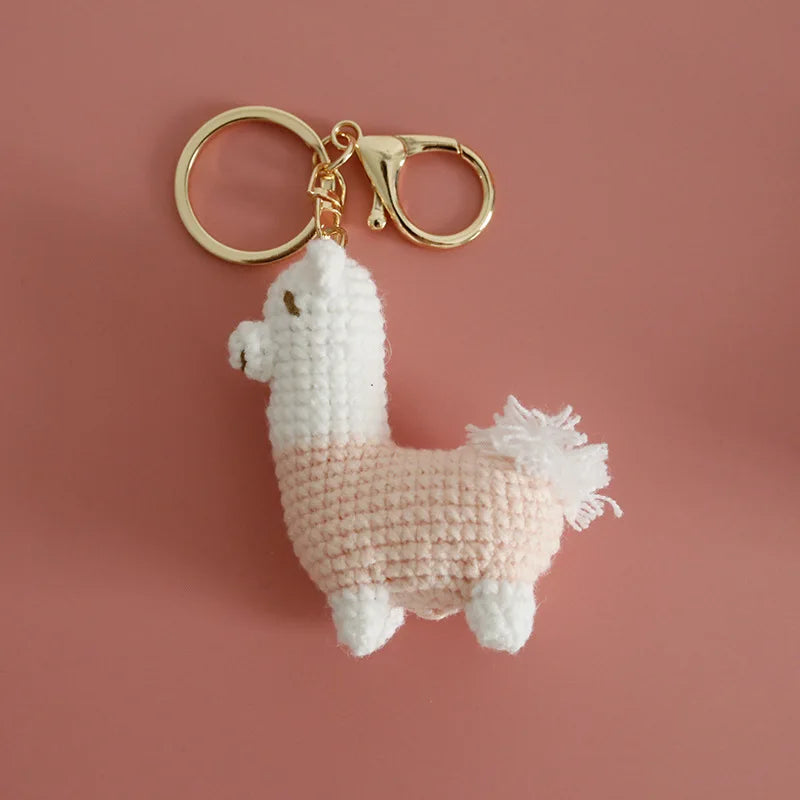 Funny Zebra Crochet Keyrings For Bag Pendant Handmake Animal Doll Knitting Keychain Cute Sheep Keyrings Gifts Custom Accessories