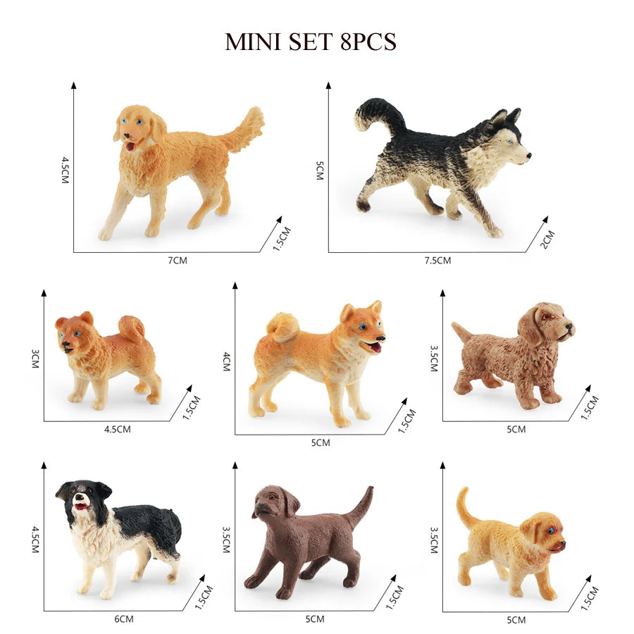 Simulation Mini  Farm Poultry Puppy Crocodile Pegasus Monkey Bird Wildlife Figurine Animal Model Sets Education Kid Toys