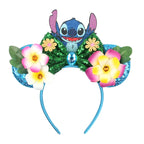 HEROCROSS Cute Stitch Headbands For Girls Sequins Bow Hairband Women Angel Headwear Kids Ears Hair Accessories Carnival Gift