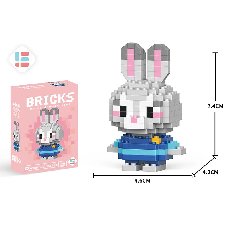 Disney Zootopia Small LinaBell Building Blocks Judy Nick Model Donald Duck Education Lotso Toys Mickey Mouse For Kids Birthday