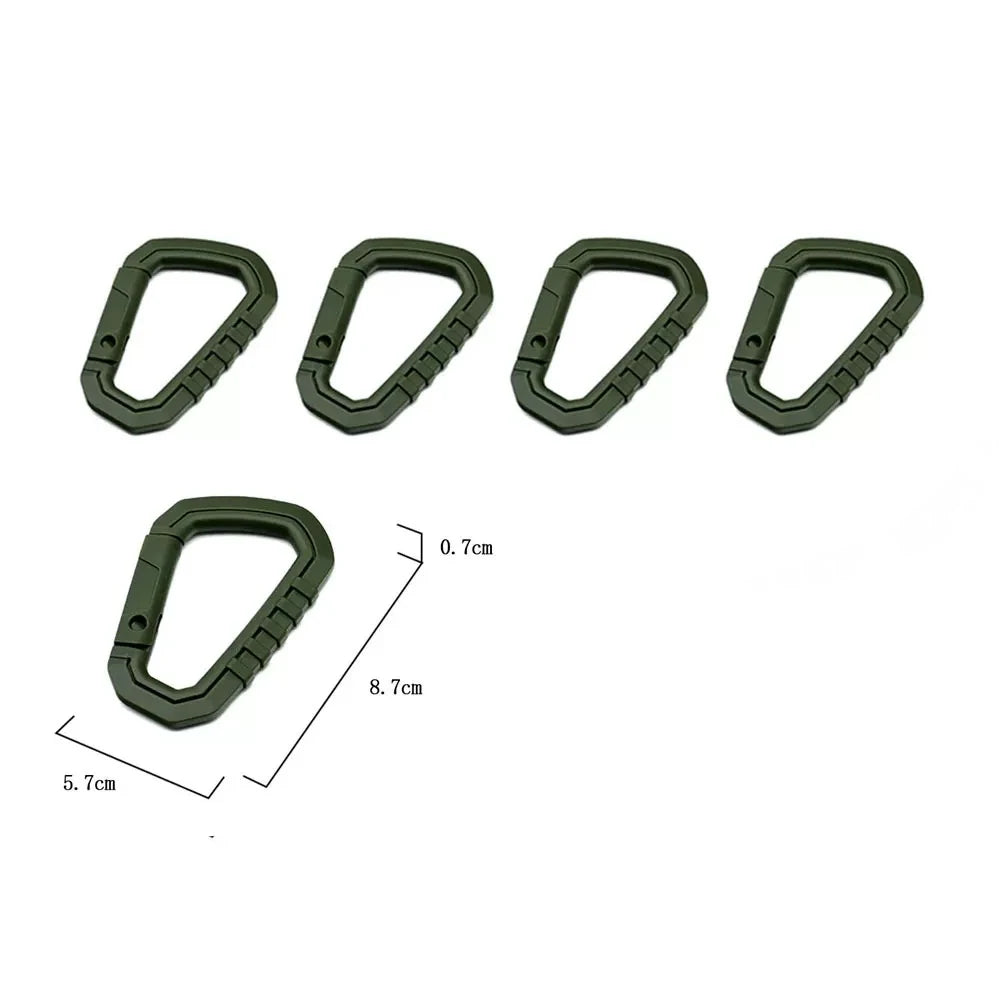 Tactical Carabiner Molle Clip Plastic Buckle ITW Keychain D-Ring Hard Hook Spring Snap EDC Gear Camping Hiking Outdoor Tools