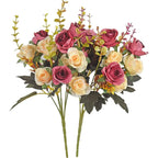 Artificial Flowers Silk Rose Wedding Home Festival Room Decoration Bride Bouquet Diy Scrapbooking Garland Wall Photography Props