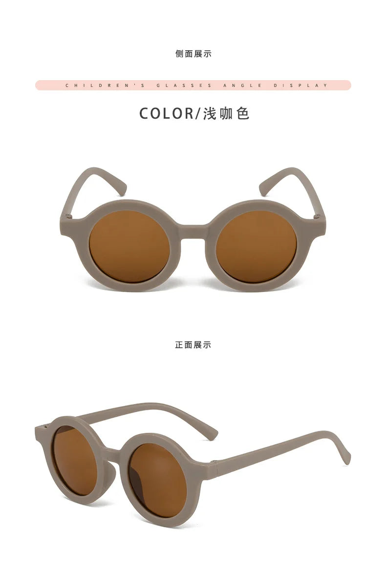 Children's sunglasses, inset style  round frame, 1-7 year old baby sunglasses, sun shading, sun protection