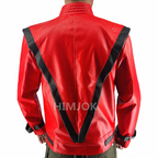 Michael Jackson Costumes Red Leather Jacket for Thriller Cosplay Halloween Adults XS-4XL