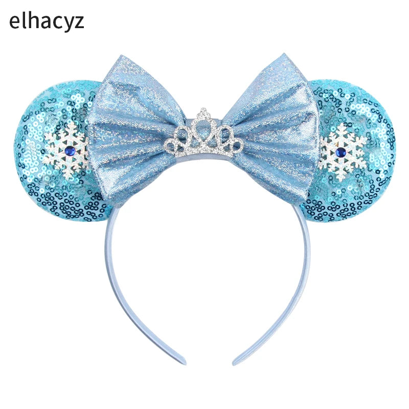 Mickey Cartoon Olaf Headbands for Kids Cute Snowman Ears Hair Accessories Women Elsa Frozen Hairband Girls Cosplay Headwear Gift
