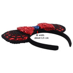 2026 Trip Mouse Ears Headband for Girls Women Sequin Castle 5"Bow Hairband Festival Party Cosplay DIY Hair Accessories