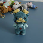 Creative Small Animal Doll Handmake Crochet Keyrings For Bag Pendant Cartoon Puppy Keychain Knitting Animal Doll Keyring Custom
