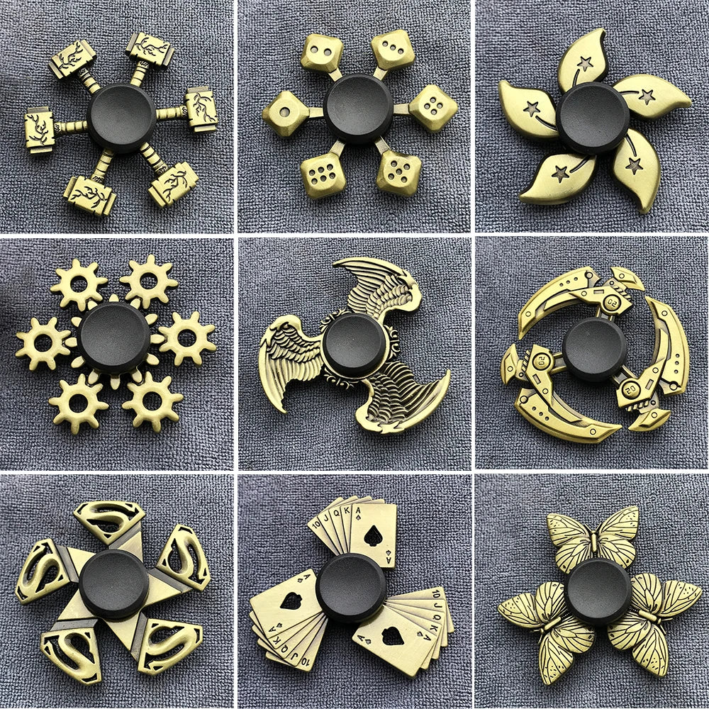 New Bronze Metal Alloy Fidget Spinner R188 Mute Bearing Hand Spinner Fingertip Gyro Stress Relief Toys Gifts