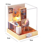 Kitten Mini Doll House 3D Puzzle Assembly Model Building Kit Creative Room Bedroom Decoration With Furniture Wooden Crafts Gifts