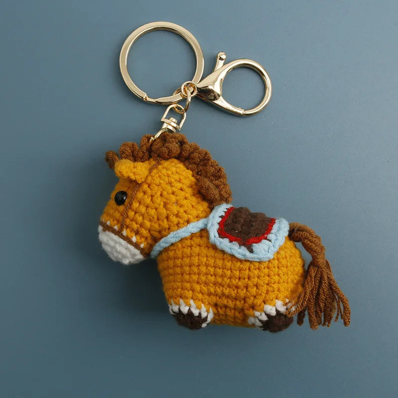 Funny Zebra Crochet Keyrings For Bag Pendant Handmake Animal Doll Knitting Keychain Cute Sheep Keyrings Gifts Custom Accessories