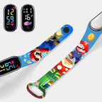Mario Bros Digital Watch for Kids Waterproof Sport Wristband Luigi Princess Peach Yoshi Bowser Action Figures Children