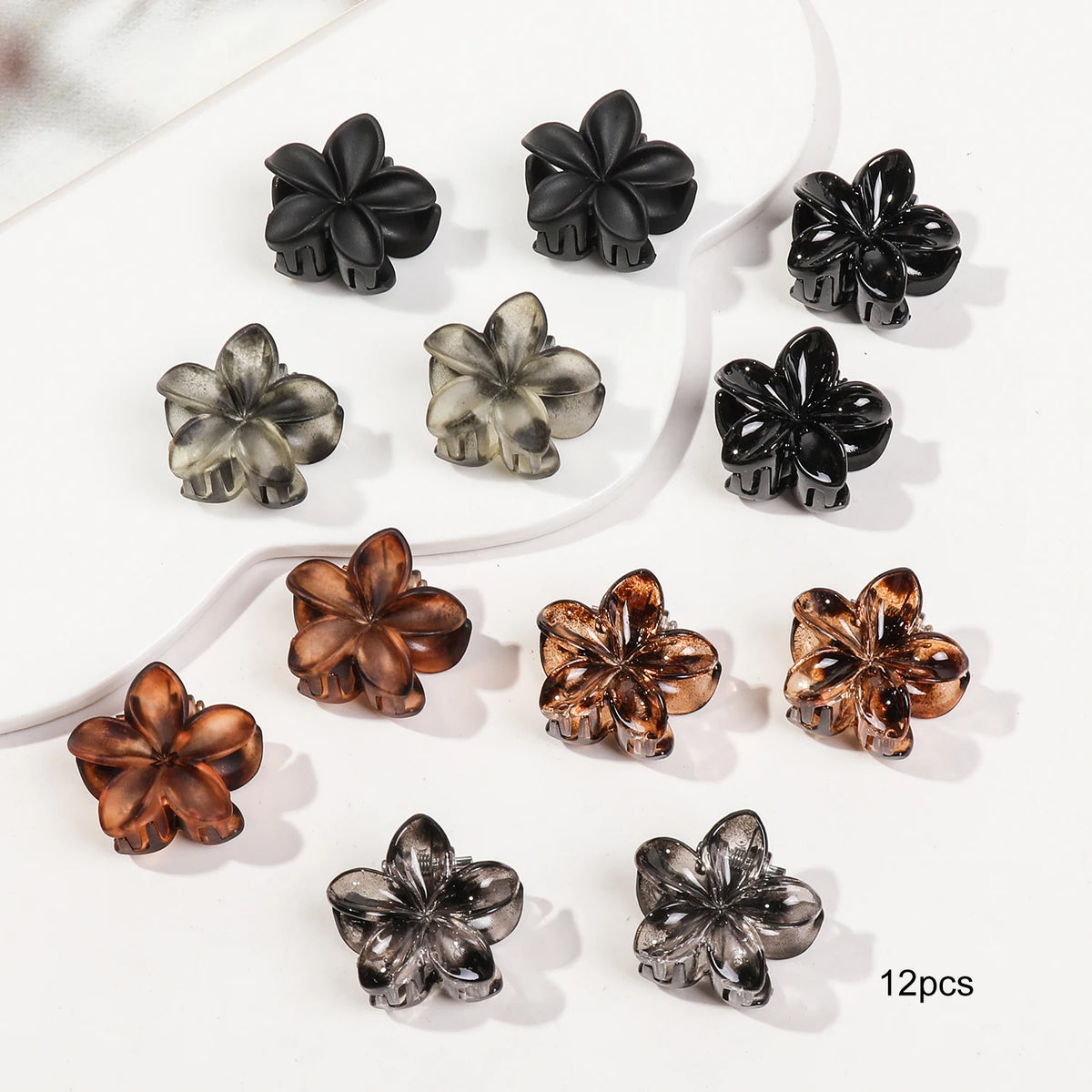 12/24/30Pcs Mini Flower Hair Claw Clips Pack for Women Girl Cute Hair Accessories Creaseless Styling for Bangs Tiny Hair Styling