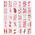 30Sheets Halloween Bloody Wound Tattoo Stickers Scary Waterproof Temporary Tattoos Halloween Party Decoration Adult Kids Gift