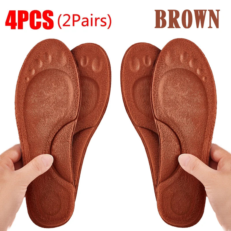 4D Massage Warm Pile Shoes Insoles Super Soft Latex Sports Insole for Feet Running Basket Shoe Sole Arch Support Orthopedic