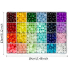 24-Color 8mm Crystal Bead Bracelet Making Kit - 360/480/720 Pieces Jewelry Glass Beads round Beads Suitable for Crafting