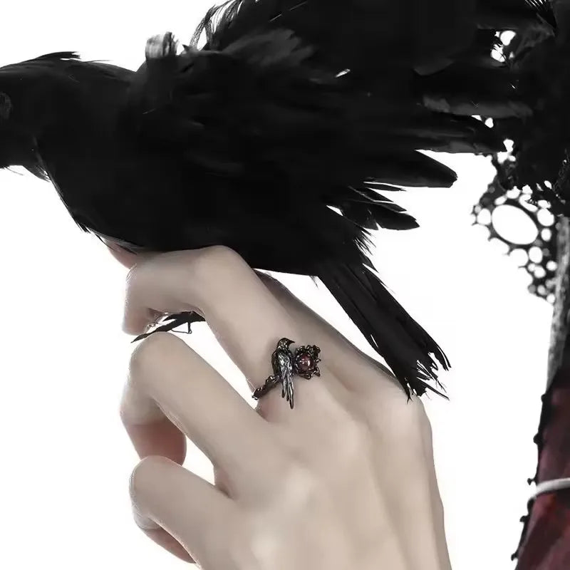 Game Love And Deepspace Sylus Cosplay Rings Crow Unisex Adjustable Opening Ring Accessories Jewelry Gifts Halloween Props