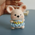 Cute Rabbit Doll Crochet Keyrings Handmaking Knitting Rabbit Keychains Cartoon Carrot Rabbit Keyrings Pendant Custom Accessories