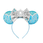 Frozen Elsa Mickey Mouse Ear Headband Sparkling Purple Bow Hair Hoops for Party Valentine Day Gift Holiday Hair Accessories