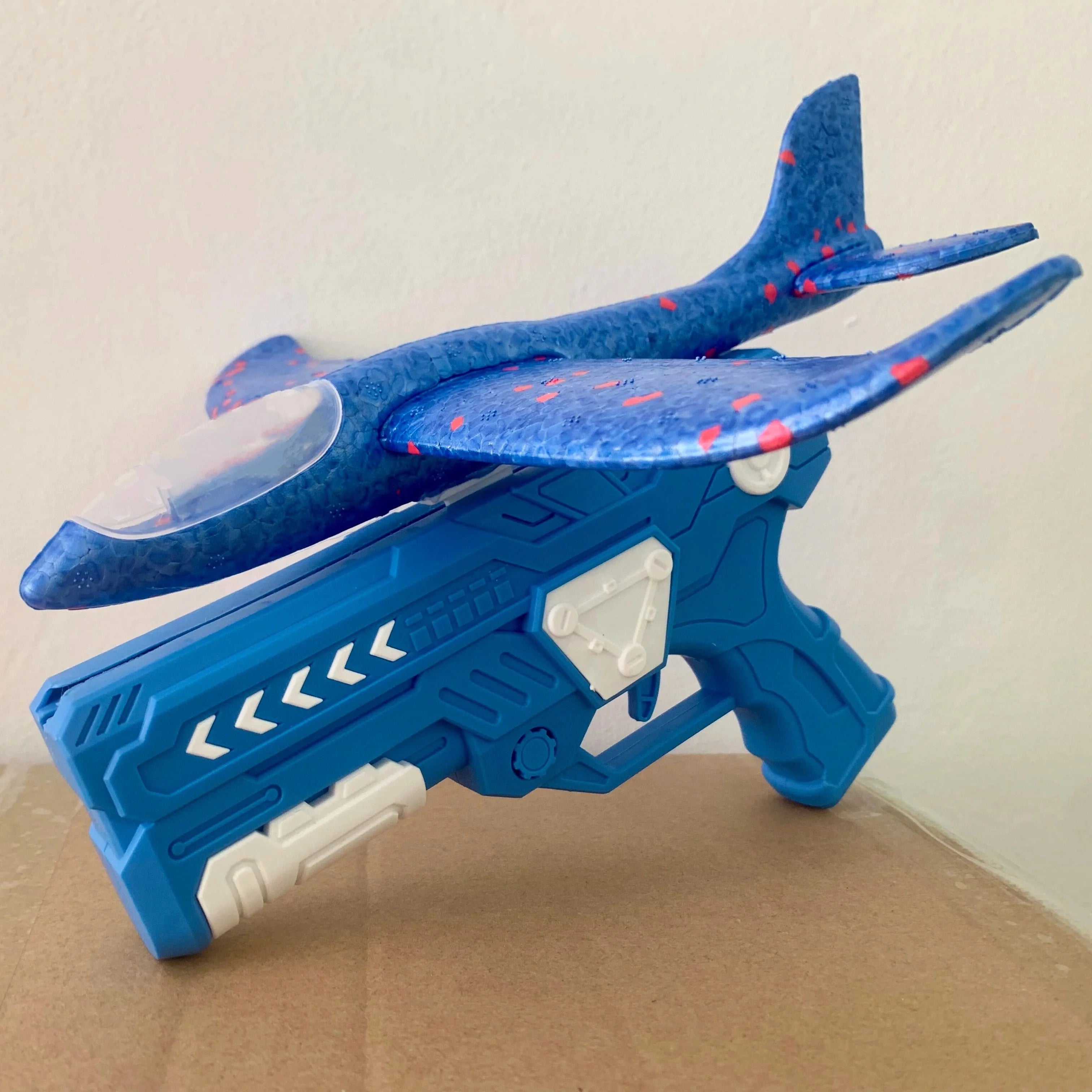 Glowing & Non-Glow Foam Catapult Plane,  Outdoor Shooting Toy Gun, Rotating Boomerang Flying Aircraft Model