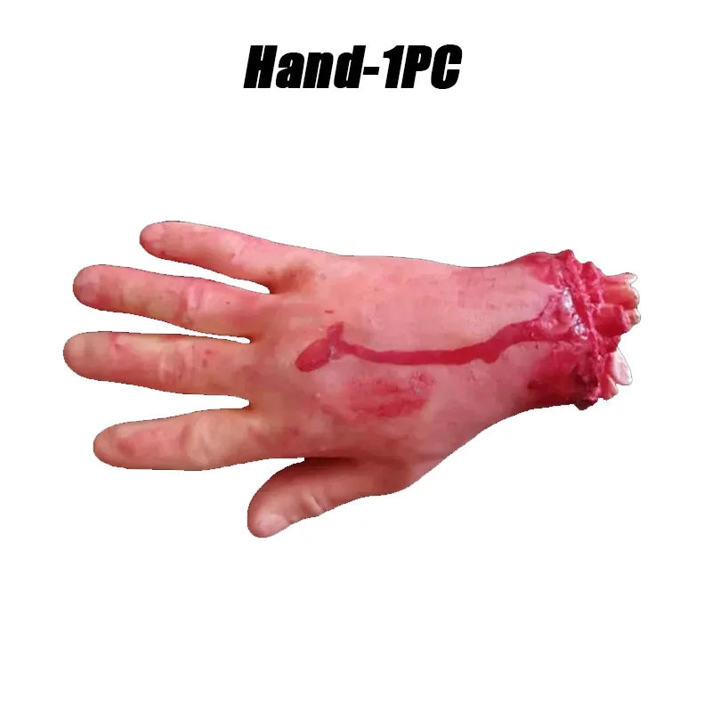 Halloween Fake Bloody Body Parts Realistic Severed Hands Legs Arms Props for Haunted House Scary Prank Party Decorations