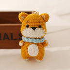 Creative Small Animal Doll Handmake Crochet Keyrings For Bag Pendant Cartoon Puppy Keychain Knitting Animal Doll Keyring Custom