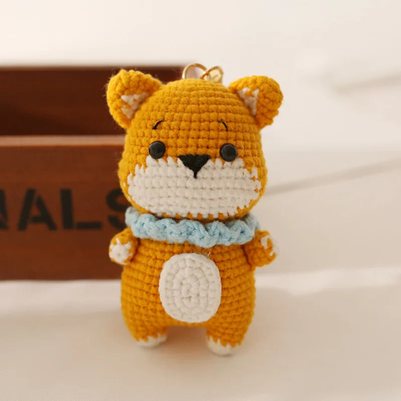 Cute Rabbit Doll Crochet Keyrings Handmaking Knitting Rabbit Keychains Cartoon Carrot Rabbit Keyrings Pendant Custom Accessories