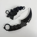 18.8cm Night Talon Knife Metal Model with Sheath Outdoor Training Alloy Karambit Safety Cosplay Prop Black Claw Knives Toys Boys