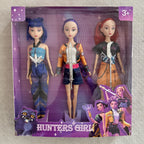 Kpop Rumi Mira Zoey Vinyl Doll Anime Hunters Girl 11 Inch Articulated With Theme Music Cute Toy 3PCS Set Gift for Kids Girl Fans