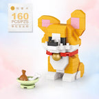 DIY Cute Animals Lion Corgi Dolphin Hamster Rabbit Dog Cats Fish Tanks Building Blocks Kit Girl Bricks Model Toy