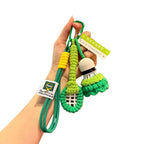 Soft Cute Crochet Badminton Keychain Mini Bright Color Knitted Badminton Pendant Bag Hanging Charms Car Keyring Backpack Decor
