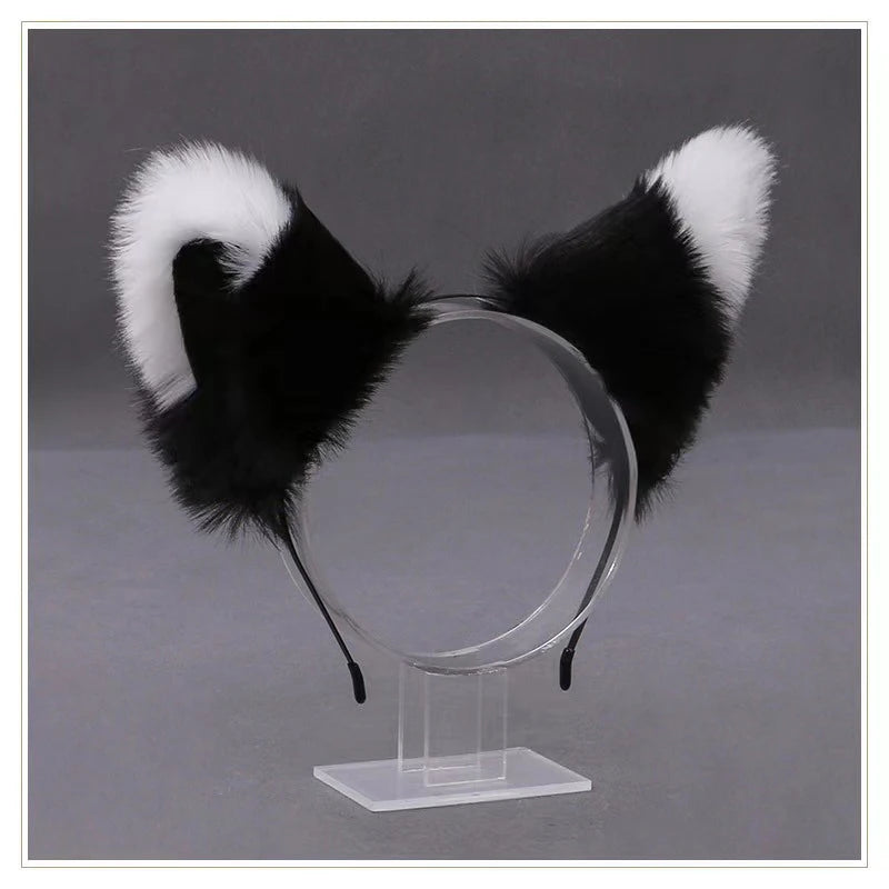 Lolita Animal Cat Fox Ear Hair Hoops Cosplay Girls Halloween Anime Headbands Headwear Hair Accessories