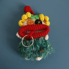 Funny Crochet Keychains Knitting Cute Sausage Mouth Doll Key Holder Knitted Storage Bag Keyrings For Car Keys Wholesale Custom