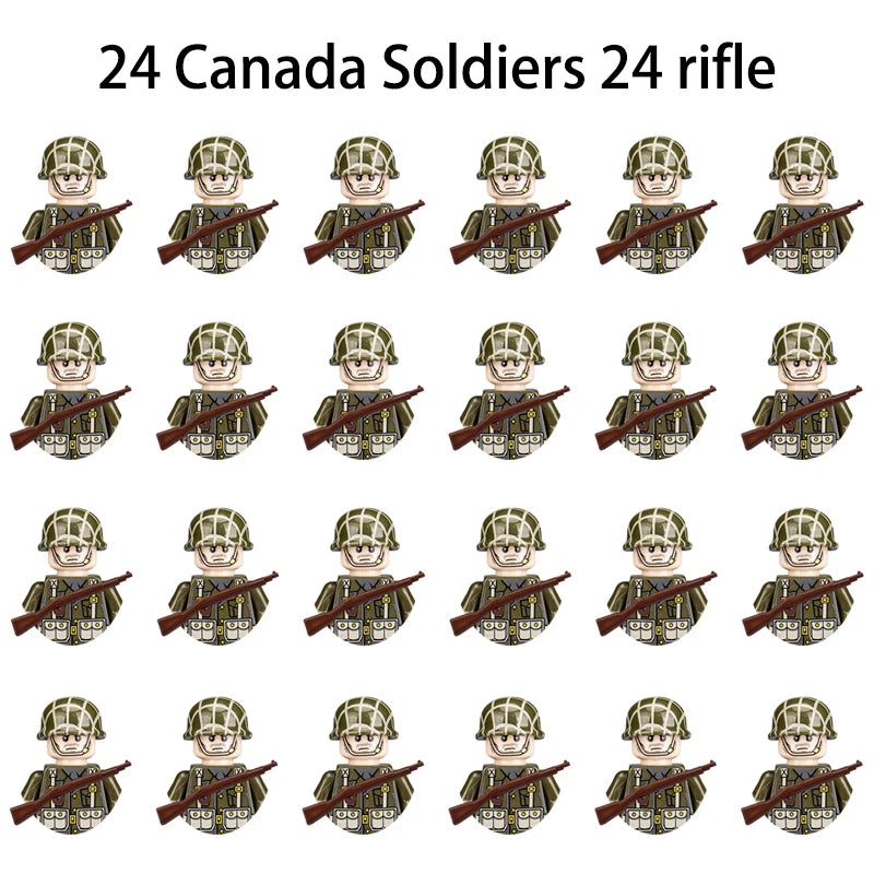 40/set World War II military building blocks National army soldier Character weapon assembly building block Children's toy gifts