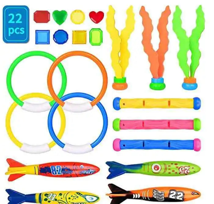 Diving Toys Breath Closure Training Water Underwater Toy Set Children's Swimming Pool Treasure Hunt Water Ring Diamond Kids Toys